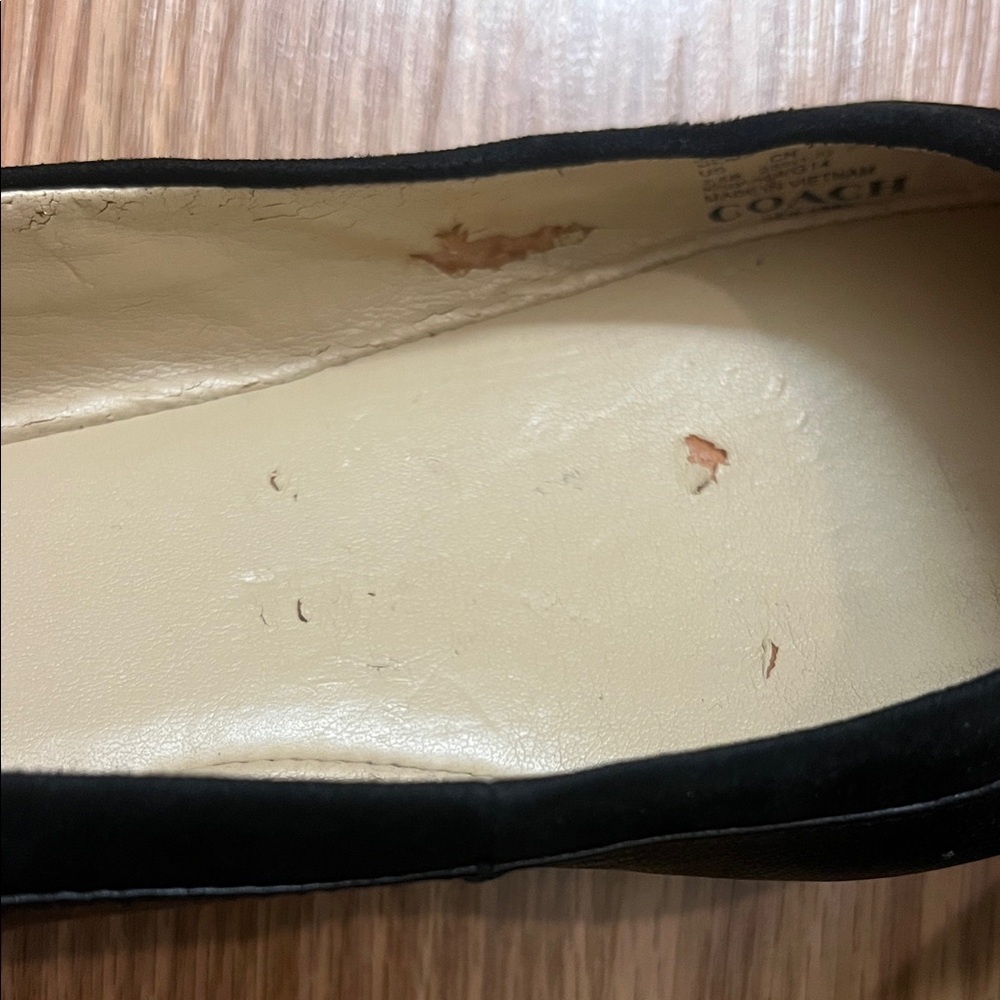 Coach Black and Silver Leather Flats - Picture 10 of 13
